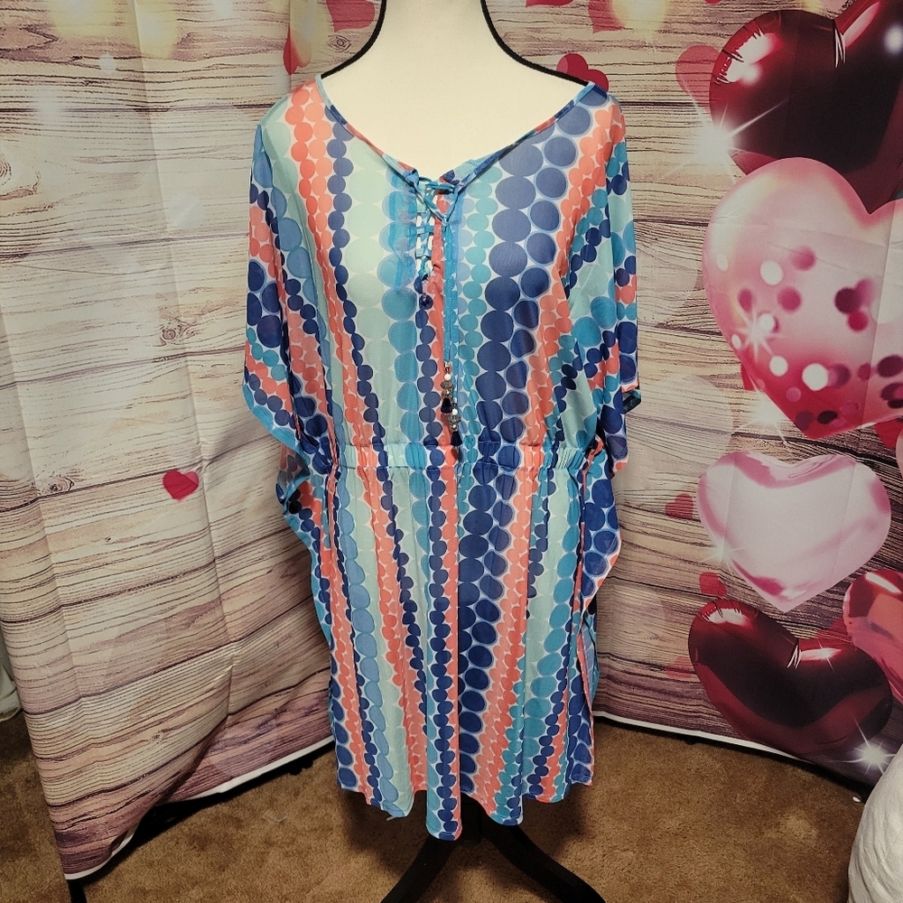 Colorful Polka Dot Cover Up